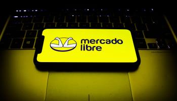 Mercado Libre logo on a mobile phone screen (Jakub Porzycki/NurPhoto/Shutterstock)