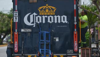 A Corona beer delivery van in Playa del Carmen, Mexico (Artur Widak/NurPhoto/Shutterstock)