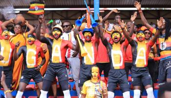 Uganda fans support their team in an AFCON qualification match, June 9, 2022. (CHINE NOUVELLE/SIPA/Shutterstock)