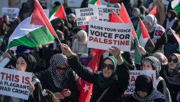 Pro-Palestinian protest in Turkey, October 20 (Onur Dogman/SOPA Images/Shutterstock)