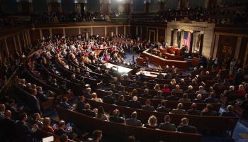 Representatives cast their votes in a ballot for Speaker in the House chamber, October 20, 2023.  (Xinhua/Shutterstock)