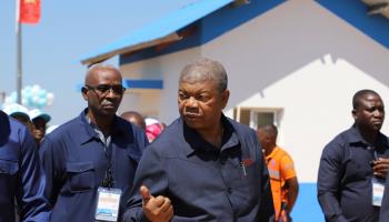 Angolan President Joao Lourenco visits a Chinese-built drinking water supply project, May 2023 (Chine Nouvelle/SIPA/Shutterstock)