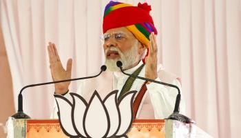 Prime Minister Narendra Modi addressing a rally in Rajasthan state in May (ABACA/Shutterstock)