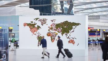 World map at Heathrow Airport (Michael Bowles/Shutterstock)