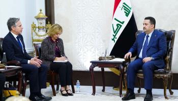 Iraqi Prime Minister Mohammed Shia al-Sudani meets US Secretary of State Antony Blinken in Baghdad, November 5 (IRAQI PRIME MINISTER OFFICE/HANDOUT/EPA-EFE/Shutterstock)