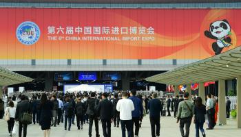 Visitors at the 6th China International Import Expo in Shanghai (Costfoto/NurPhoto/Shutterstock)