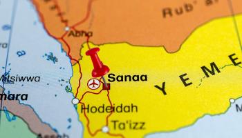 Sanaa on Yemen map (Shutterstock)