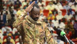 Malian Colonel Assimi Goita swearing-in ceremonly as transitional vice president following Mali's August 2020 coup (CHINE NOUVELLE/SIPA/Shutterstock)