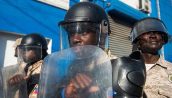 Haitian police officers patrol in Port-au-Prince (Jean Marc Herve Abelard/EPA-EFE/Shutterstock)
