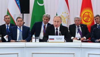 Russian President Vladimir Putin attends the Russia-Central Asia Summit in Astana, Kazakhstan in October 2022 (Kazakhstan's President Press Office/UPI/Shutterstock)
