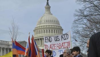 Armenian-American protestors at the United States Capitol in Washington, DC, February 2023. (Kenneth Martin/ZUMA Press Wire/Shutterstock)