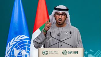 Sultan Ahmed Al Jaber speaks at the COP28 in Dubai (MARTIN DIVISEK/EPA-EFE/Shutterstock)