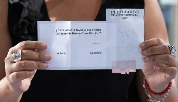 A ballot marked 'against' the draft constitution (Joshua Arguello/NurPhoto/Shutterstock)