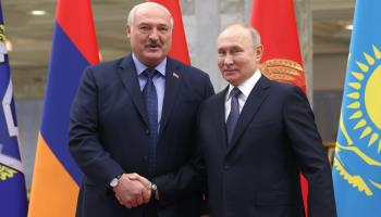 Presidents Lukashenka and Putin meet in Minsk, November 2023 (KONSTANTIN ZAVRAZHIN/KREMLIN/POOL/EPA-EFE/Shutterstock)