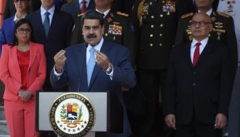 Vice-President Delcy Rodriguez (l) with President Nicolas Maduro and National Assembly leader Jorge Rodriguez (Miguel Gutiérrez/EPA-EFE/Shutterstock)