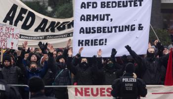Protests against the far right in Duisburg, Germany (Ying Tang/NurPhoto/Shutterstock)