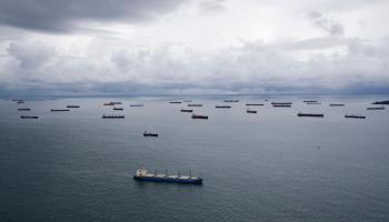 Ships in the Pacific Ocean, waiting to transit the Panama Canal (Bienvenido Velasco/EPA-EFE/Shutterstock)