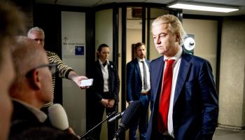 Geert Wilders arrives at The Hague on Feb 9 (Robin Utrecht/Shutterstock) (Robin Utrecht/Shutterstock)