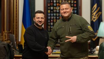 President Zelensky and dismissed Ukrainian military chief Valery Zaluzhny, Kyiv (Ukrainian Presidential Press Service Handout/EPA-EFE/Shutterstock)