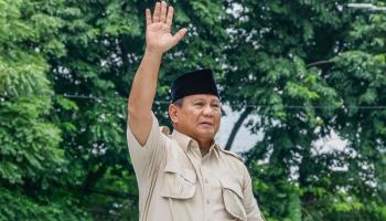 Defence Minister Prabowo Subianto, projected winner of the presidential election (Mast Irham/EPA-EFE/Shutterstock)