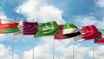 Flags of the member states of the Gulf Cooperation Council (Shutterstock/Dana.S)