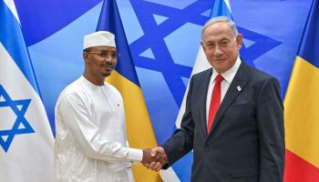 Chadian President Mahamat Idriss Deby meets Israeli Prime Minister Benjamin Netanyahu, February 2023 (APAImages/Shutterstock)