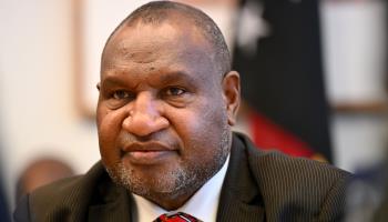Prime Minister James Marape during a meeting at Parliament House, Canberra, Australia (LUKAS COCH/EPA-EFE/Shutterstock)