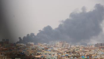 Smoke rises over Khartoum following airstrikes by the army, August 27, 2023 (Xinhua/Shutterstock)