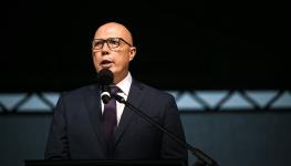 Liberal leader Peter Dutton speaking in Sydney, October 11, 2023 (DEAN LEWINS/EPA-EFE/Shutterstock)