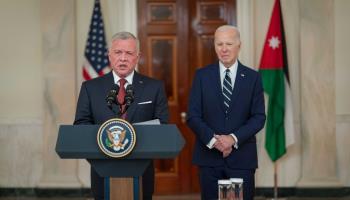 King Abdullah of Jordan visits the White House to discuss Gaza, February 12 (APAImages/Shutterstock)