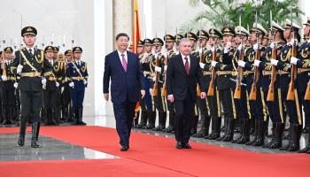 Chinese President Xi Jinping holds a welcoming ceremony for Uzbek President Shavkat Mirziyoyev (Xinhua/Shutterstock)