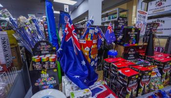 A supermarket in Adelaide sells goods for Australia Day, January 24 (Amer Ghazzal/Shutterstock)