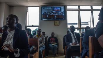 Uganda LGBT activists attend the ruling of the Constitutional Court, April 3, 2024 (ISAAC KASAMANI/EPA-EFE/Shutterstock)