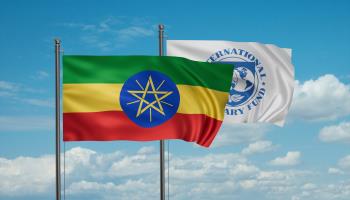 Ethiopia and IMF flags (Shutterstock)