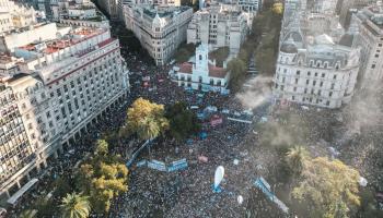 A mass protest against cuts in the public education budget (Juan Ignacio Roncoroni/EPA-EFE/Shutterstock)