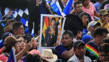 Morales supporters participate in an event marking 29 years since the founding of the MAS. Yapacani, March 2024 (Juan Carlos Torrejón/EPA-EFE/Shutterstock)