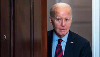 President Biden prepares to deliver remarks on student debt relief at the White House, October 4, 2023 (Shutterstock)