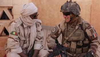 A Malian and a French soldier in Menaka, February 2021 (Eric Dessons/JDD/SIPA/Shutterstock)