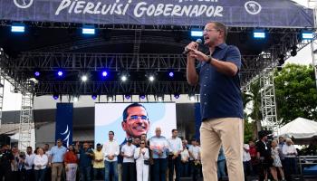 Governor Pedro Pierluisi campaigns for a second term ahead of his party’s primary, San Juan, May 20, 2024 (Enid M Salgado Mercado/EPA-EFE/Shutterstock)