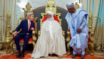 The Sultan of Sokoto, Muhammadu Sa'ad Abubakar, meets former US Secretary of State John Kerry, August 2016 (State Department Photo/Sipa/Shutterstock)