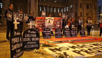 A vigil for protesters killed in anti-government demonstrations in early 2023 (Paolo Aguilar/EPA-EFE/Shutterstock)