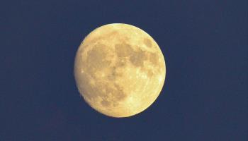 A ''supermoon'' appears over Qingdao, Shandong province, China, August 29, 2023. (Costfoto/NurPhoto/Shutterstock)