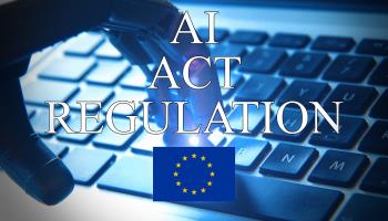 The EU flag and an image representing the AI Act (RaffMaster/Shutterstock)



