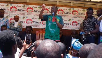 Opposition candidate Maurice Kamto campaigns for president, September 2018 (ETIENNE MAINIMO/EPA-EFE/Shutterstock)