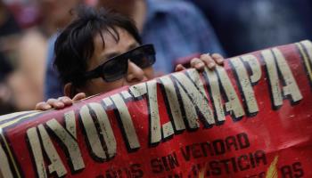 Family members of the 43 missing Ayozinapa students demand justice. Mexico City, May 2024 (Gerardo Vieyra/NurPhoto/Shutterstock)