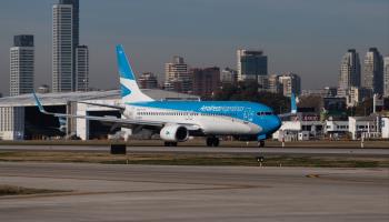 An Aerolineas Argentinas jet at Aeroparque Jorge Newbery airport (Matías Baglietto/NurPhoto/Shutterstock)