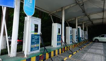 Electric vehicle charging points, Yichang, China (Costfoto/NurPhoto/Shutterstock)