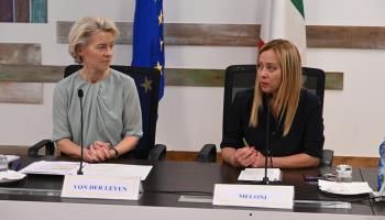 Italian Prime Minister Giorgia Meloni (right) and European Commission President Ursula von der Leyen (left) (CIRO FUSCO/EPA-EFE/Shutterstock)