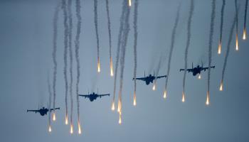 Military jets fly during the joint Russia-Belarus strategic military exercises Zapad 2017 near Borysow in Belarus (Tatiana Zenkovich/EPA-EFE/Shutterstock)