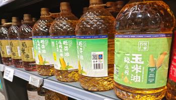 Various brands of edible oil on sale in Shanghai (Costfoto/NurPhoto/Shutterstock)